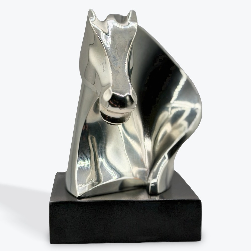 Italian 925 Silver Horse Head Sculpture Attrib Brumal‎ Di Malizia Vintage Equine
